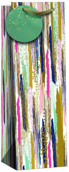 SJ15211 SJ15211 GIFT BAG MULTI STRIPE BOTTLE