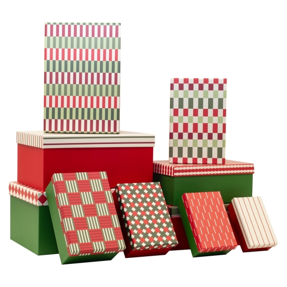 GIFT BOXES CHRISTMAS ESSENTIALS 10 PK