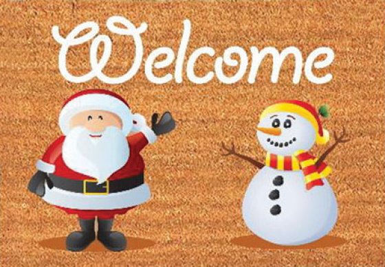 WIGIG DOOR MAT SANTA N SNOWMAN 40 X