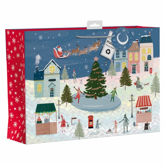 XH3005 GIFT BAG WINTER VILLAGE XL LAN