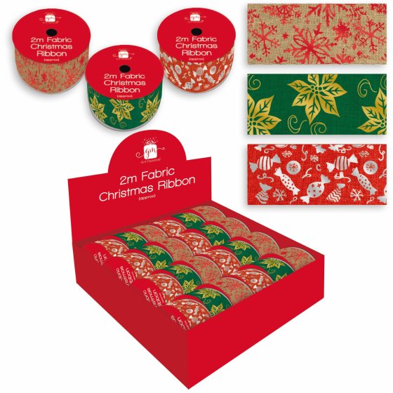 XH3415 RIBBON 2M WIDE FABRIC 3 DES CD