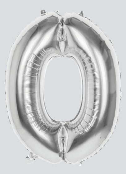 SG11239 BALLOON 86CM SILVER NO 0 FOIL