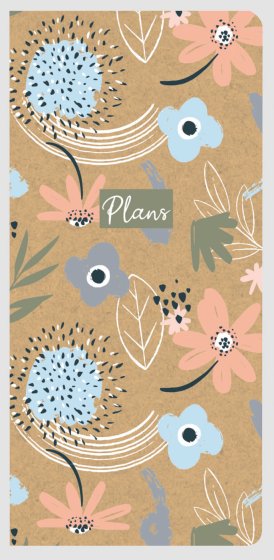 SE01705 MEMO PAD FLORAL BRUSH KRAFT GO