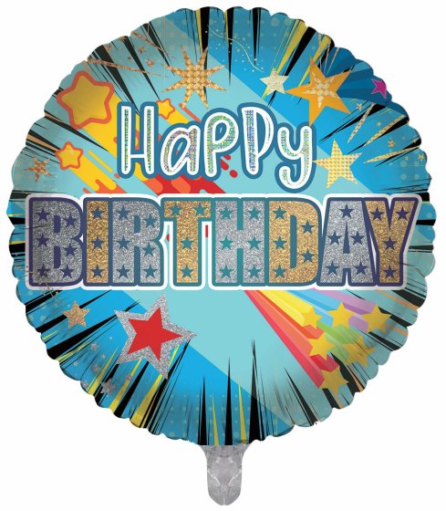 BALLOON 18IN FOIL BIRTHDAY MALE TEXT