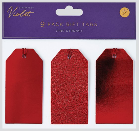 XH2305 GIFT TAGS RED 9PK