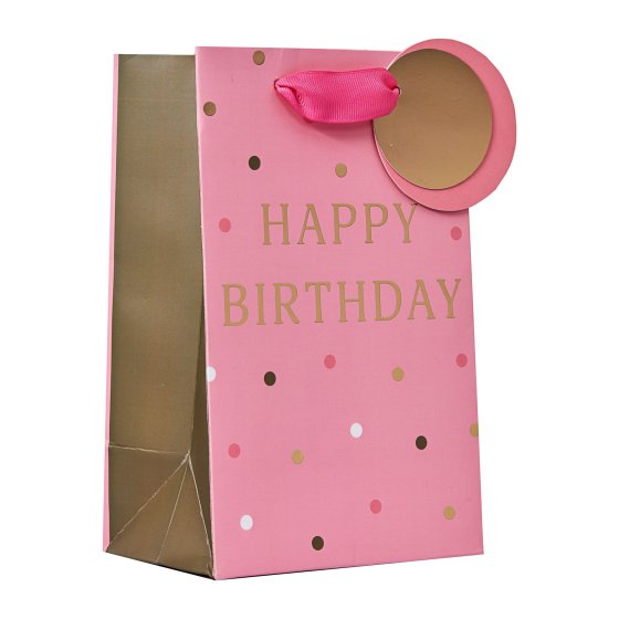 SH14214 GIFT BAG HAPPY BIRTHDAY PINK S