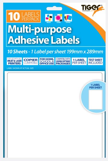 SH04101 LABELS A4 PRINTER 199X289MM 10