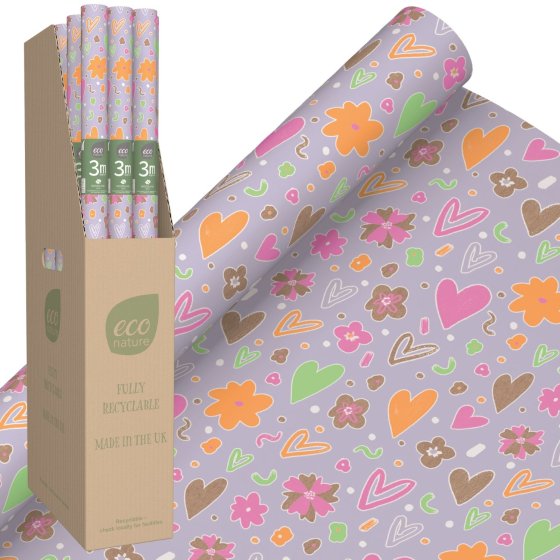 SH14003 WRAP 3M ECO ROLL NATURE HEARTS