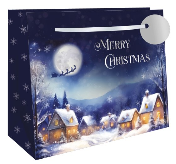 GIFT BAG MIDNIGHT SANTA M LANDSCAPE