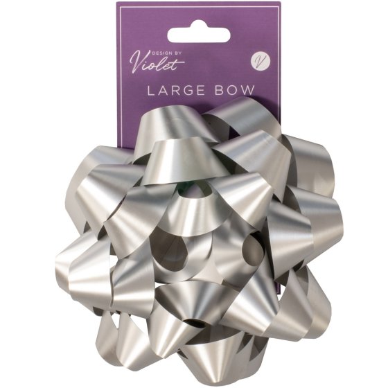 SJ14309 SJ14309 BOW LARGE SILVER 15CM 6in