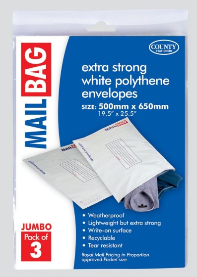 CJ0211 SJ00205 MAIL BAG JUMBO PK OF 3
