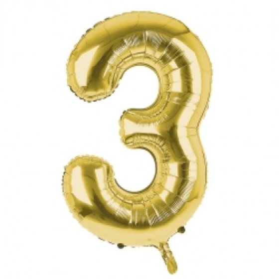 BALLOON 34IN GOLD NO 3 FOIL