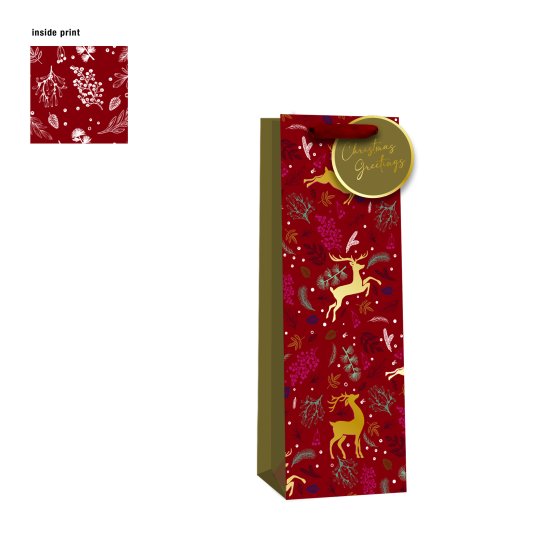 BOTTLE BAG REINDEER PATTERN