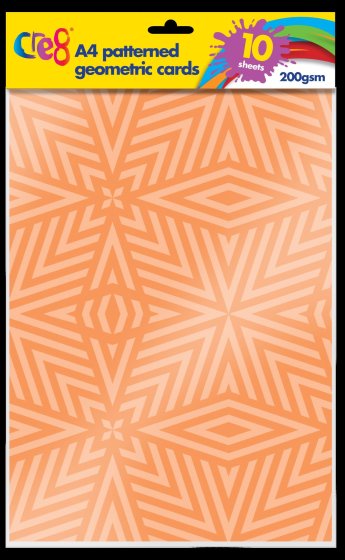 CRE8 GEOMETRIC CARD A4 10 SHEETS 200GSM
