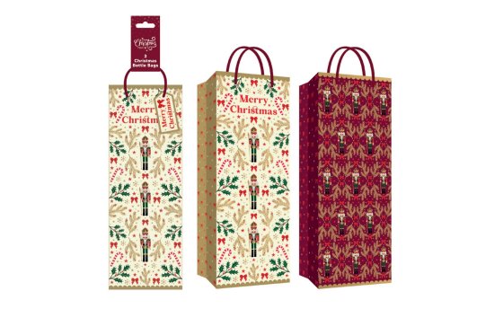 XJ1306 BOTTLE BAGS BURGUNDY NUTCRACKE