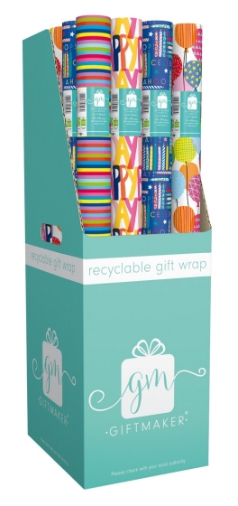 SJ14703 SJ14703 GIFT WRAP ROLL 3M BRIGHTS ASST