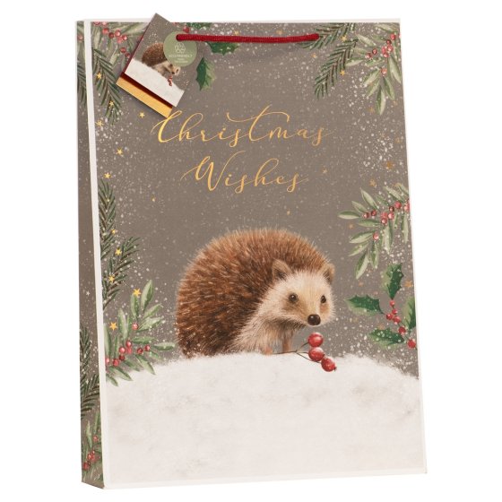 XJ2515 GIFT BAG CHRISTMAS HEDGEHOG XL