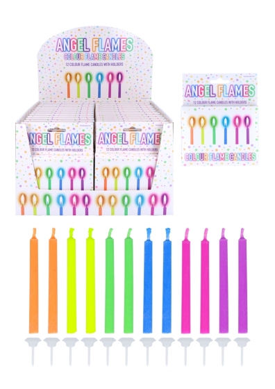 SJ12933 SJ12933 CANDLES N HOLDERS COLOURED NEON ANGEL FLAMES