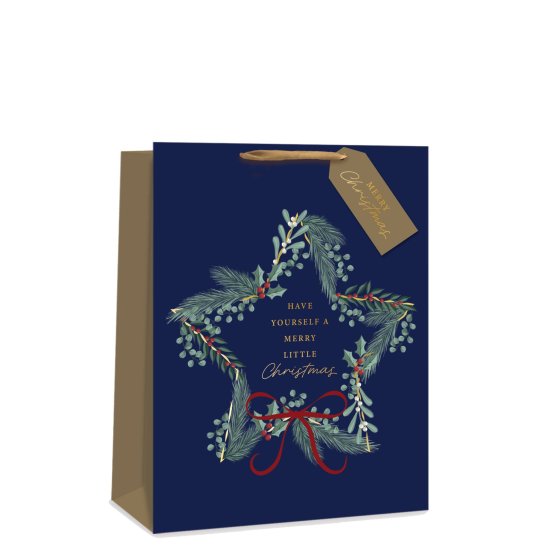 XH3102 GIFT BAG LUX CHRISTMAS WREATH