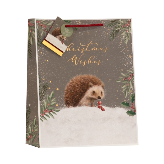 GIFT BAG CHRISTMAS HEDGEHOG M