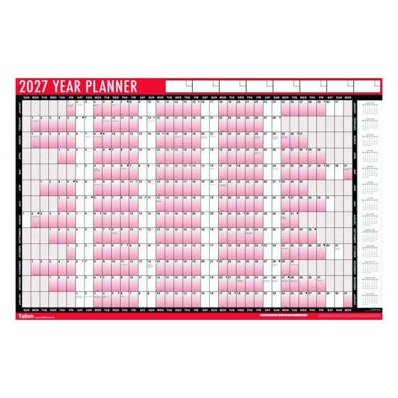 DJ0902 2027 DIARY 2025 YEARLY WALL PLANNER