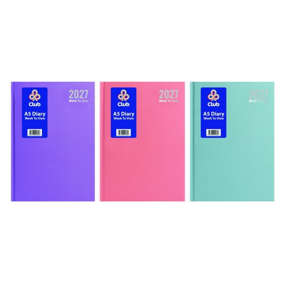 DJ0109 2027 DIARY A5 WTV PASTEL HCOVER