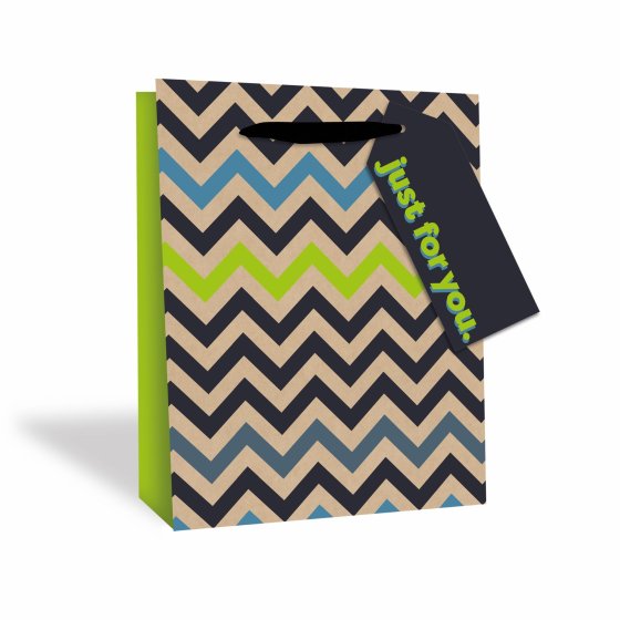 SH14431 GIFT BAG ZIG ZAG LRG