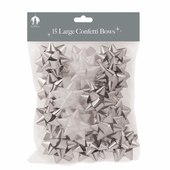 XH3409 BOWS LARGE CONFETTI/SILVER/WHI