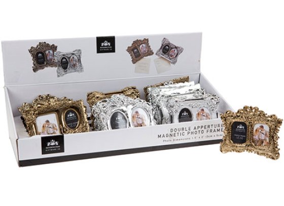 PHOTO FRAME DOUBLE MINI GLD SI