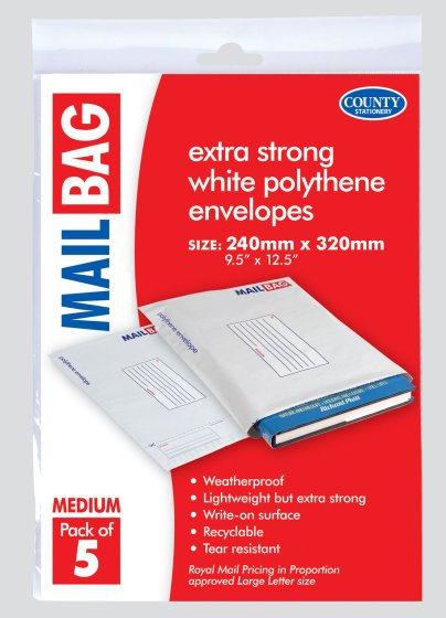 CH1924 SH00402 MAIL BAG MEDIUM PACK OF 5
