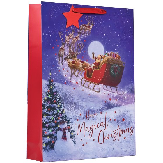 XH2913 GIFT BAG SANTA'S SLEIGH RIDE X