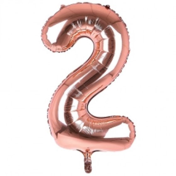 BALLOON 34IN ROSE GOLD NO 2 FOIL