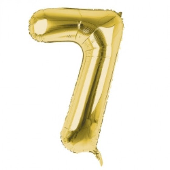 BALLOON 34IN GOLD NO 7 FOIL