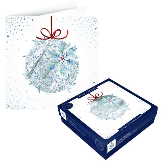 CARDS BOX 10 DELUXE CHRISTMAS GENTLE SNOWFALL