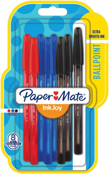 SH07106 INKJOY 100 BALLPEN 8PACK ASSTD
