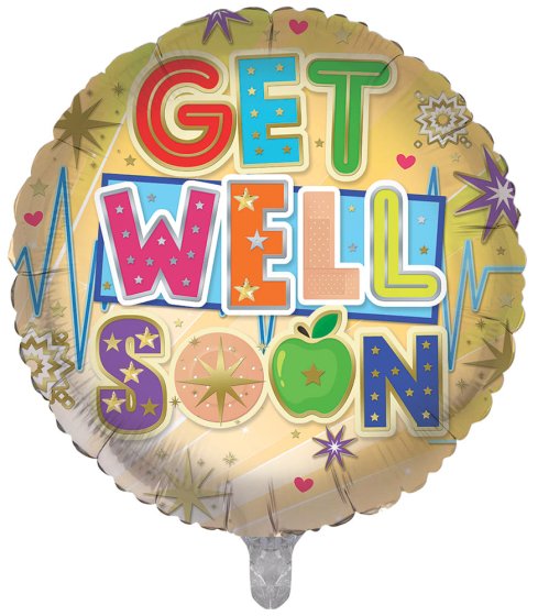 SH12741 BALLOON 18IN FOIL GET WELL SOO