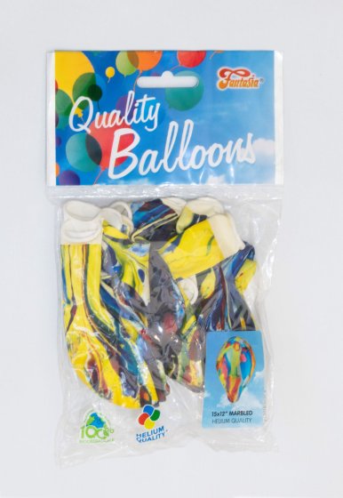 NEW FOR 2024 SG11124 BALLOONS MARBLED 15PK