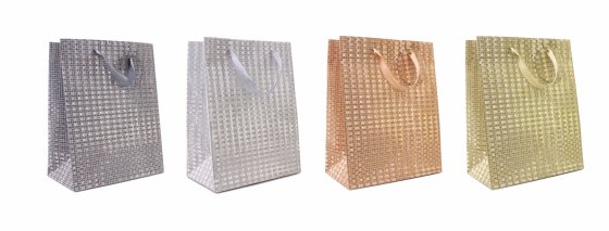 CH1703 SH14603 GIFT BAG GLITTER MED 4 ASST