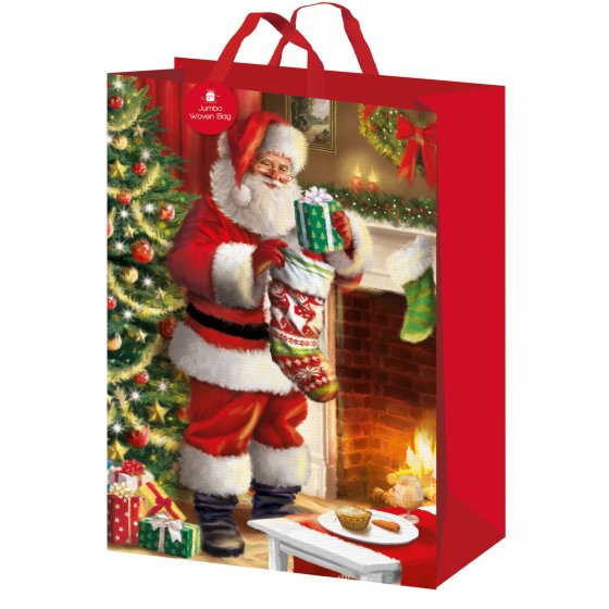 XH3206 BAGS JUMBO TRAD SANTA PP WOVEN