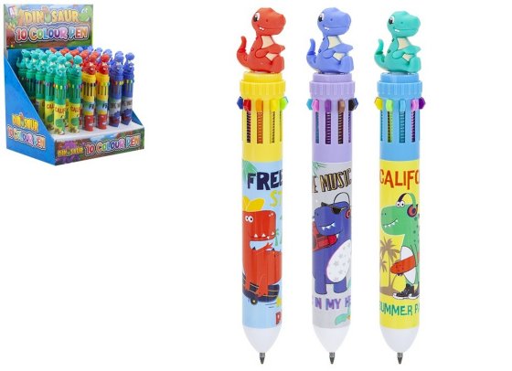 SJ08115 PEN DINOSAUR 10 COLOUR ASST