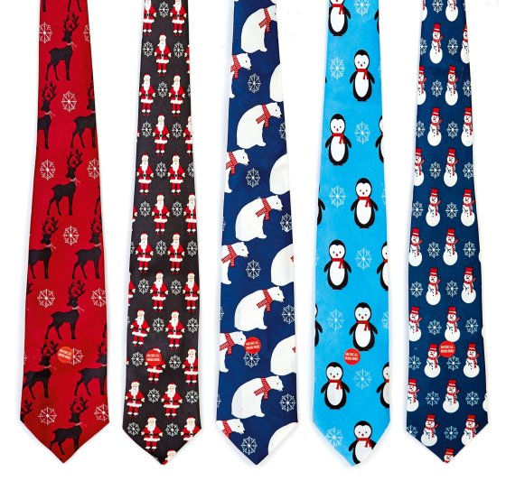 XH5406 TIE ADULT MUSICAL 5 ASST