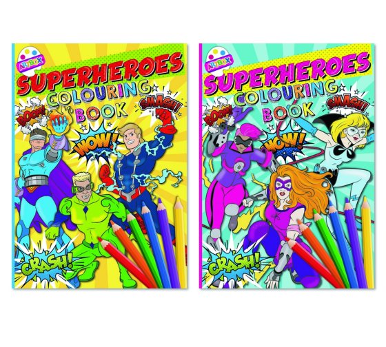 SJ10011 COLOURING BOOK SUPERHEROES ASST