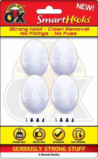 SH06118 HOOK REMOVABLE ROUND 4PK