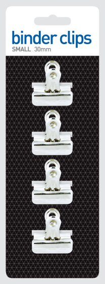 SH04814 CARD 4 30MM BINDER CLIPS