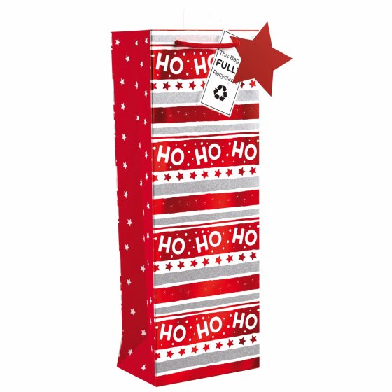 XH3117 BOTTLE BAG HOHOHO STRIPE